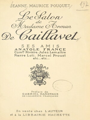 cover image of Le salon de Madame Arman de Caillavet